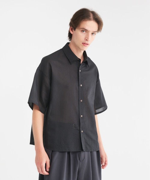 L&#39;Appartementアパルトモン 2024 Stripe Sheer Shirtストライプシアーシャツ新品【フリー】【LSHA76660】 KUUUPY シャツ Shadow Stripe Sheer Shirt - シャドーストライプ