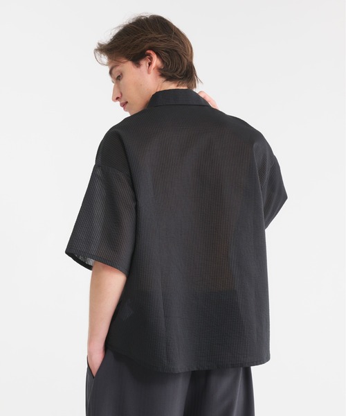 Regen Glanz シャツ striped sheer shirt/ストライプシアー