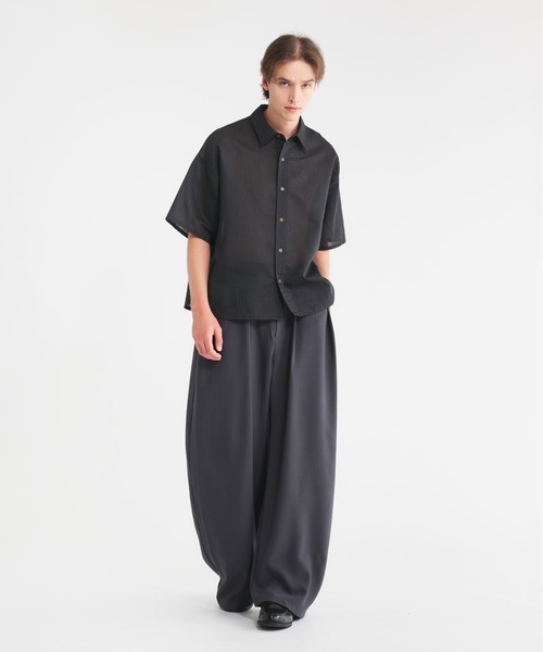 Regen Glanz シャツ striped sheer shirt/ストライプシアー