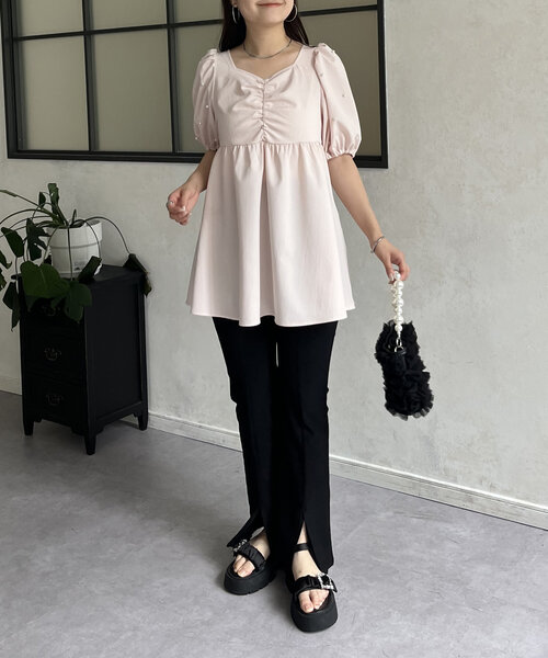 prose verse（プロズヴェール） ブラウス シャツ 袖パールフロント