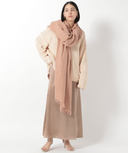 ASAUCE MELER ベージュストール ASAUCE MELER アソースメレ ストール 長方形 大判 AM25S-ST14 L