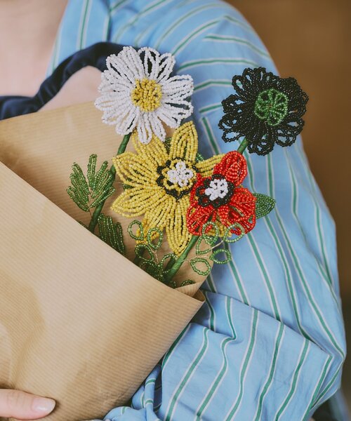 ビーズフラワーアート 花束風 花瓶付き BIRTHDAY BAR（バースデイバー） 花瓶 「SAHIR サヒール」Beads flower