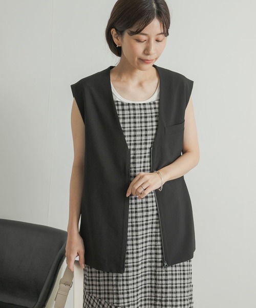 「URBAN RESEARCH DOORS」 ベスト MEDIUM カーキ レディース