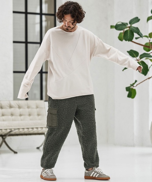 【ぴあらん】Repetto グレー パーカー＆ガウチョパンツ CAMBIO カーゴパンツ mp13864-Poodle Like Boa Switch Cargo