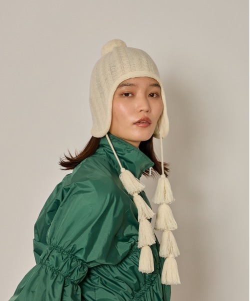 arth（アース） ニット帽 ニットキャップ Ca5 Fringe Guide Knit