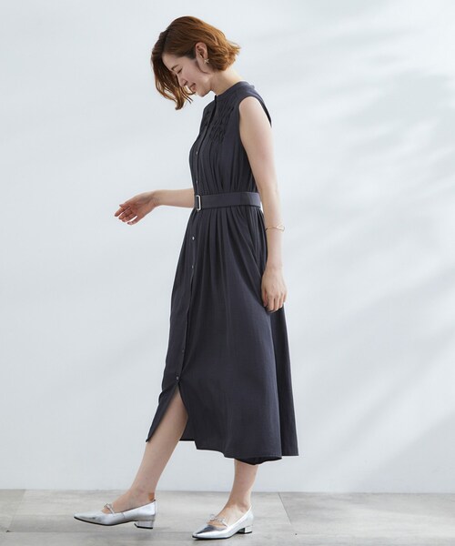【ハンドメイド】スモッキングワンピース grove ワンピース シャンブレースモッキングワンピース