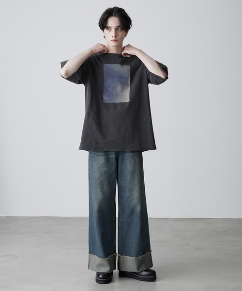 「CLEL」 加工デニムパンツ S ブルー メンズ