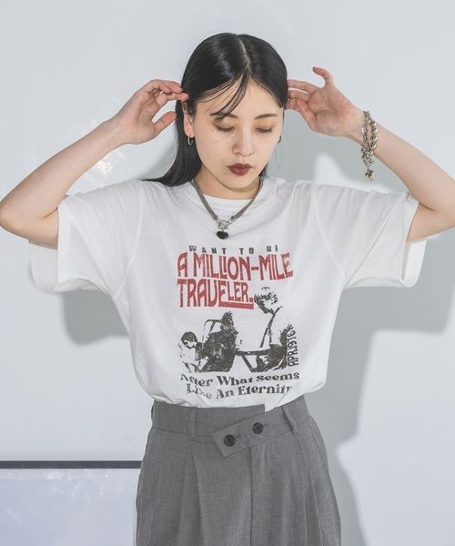 「JEANASIS」 7分袖カットソー LARGE グレー レディース