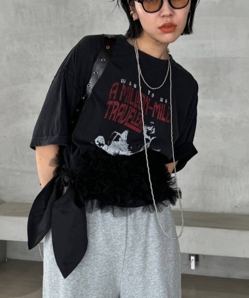 「JEANASIS」 7分袖カットソー LARGE グレー レディース