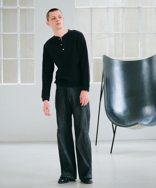 Regen Glanz tシャツ thermal henryneck longsleeve T‐shirt/サーマル