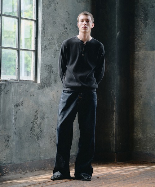 Regen Glanz tシャツ thermal henryneck longsleeve T‐shirt/サーマル