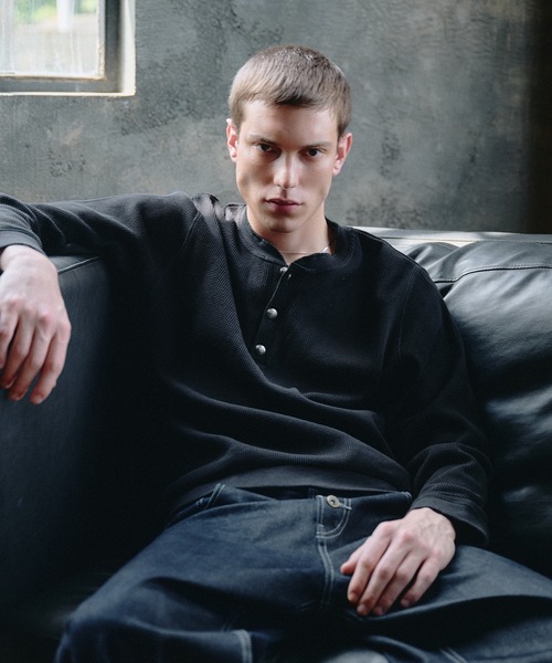Regen Glanz tシャツ thermal henryneck longsleeve T‐shirt/サーマル