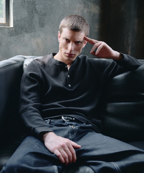 Regen Glanz tシャツ thermal henryneck longsleeve T‐shirt/サーマル
