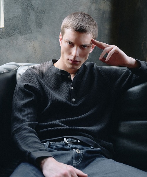 Regen Glanz tシャツ thermal henryneck longsleeve T‐shirt/サーマル