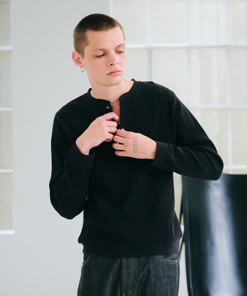 Regen Glanz tシャツ thermal henryneck longsleeve T‐shirt/サーマル