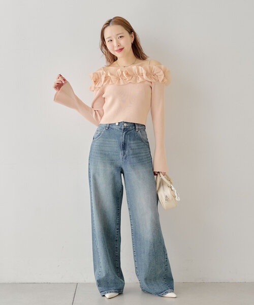 「Chico」 デニムパンツ MEDIUM グレー レディース