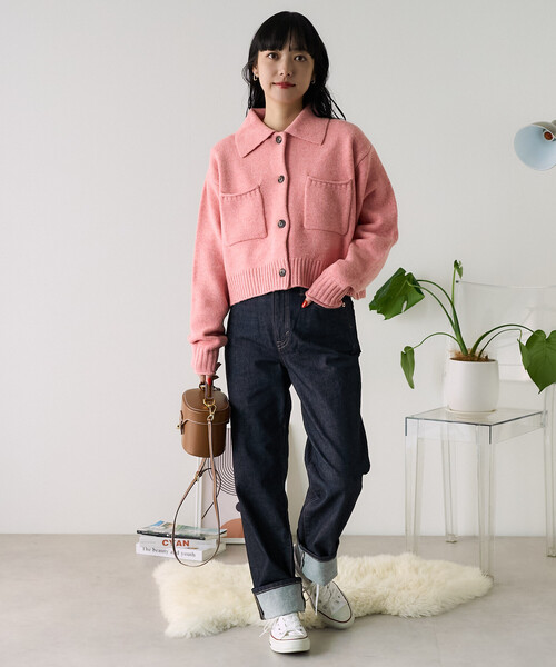 【こっちゃん】リンクスクロップドニットカーディガン こっちゃん】リンクスクロップドニットカーディガン FRAY I.D（フレイ