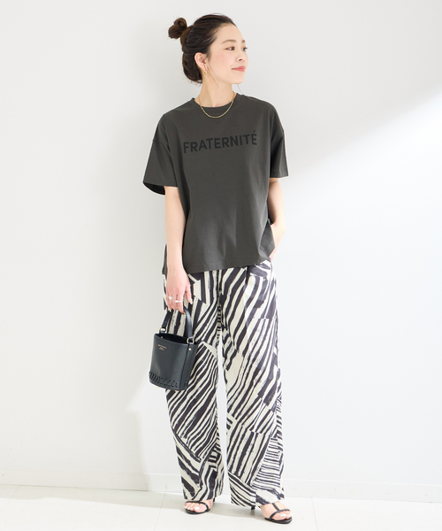 「B.C STOCK」 「Simplicite」半袖Tシャツ FREE チャコールグレー レディース_画像2