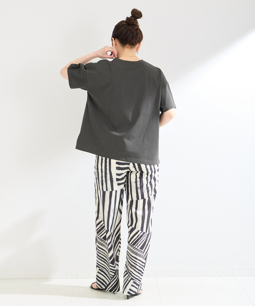 「B.C STOCK」 「Simplicite」半袖Tシャツ FREE チャコールグレー レディース_画像4