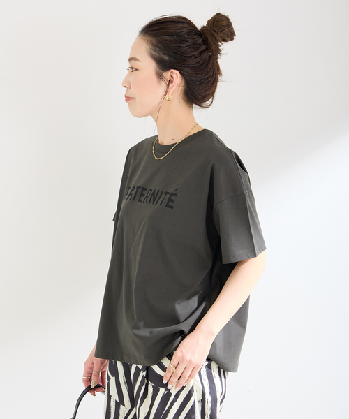 「B.C STOCK」 「Simplicite」半袖Tシャツ FREE チャコールグレー レディース_画像6