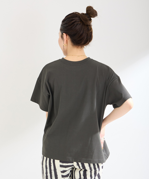 「B.C STOCK」 「Simplicite」半袖Tシャツ FREE チャコールグレー レディース_画像7