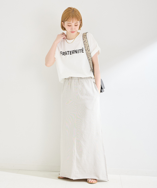 「B.C STOCK」 「Simplicite」半袖Tシャツ FREE チャコールグレー レディース_画像8