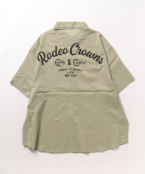 「RODEO CROWNS WIDE BOWL」 半袖シャツ FREE ライトカーキ レディース_画像3