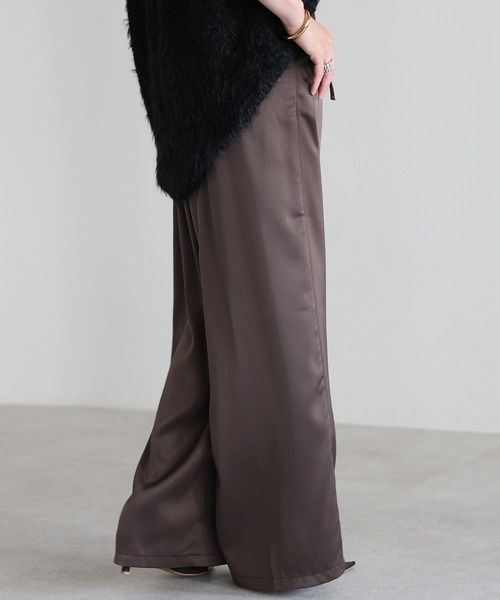 Bonjour Sagan パンツ サテンイージーパンツ レディース