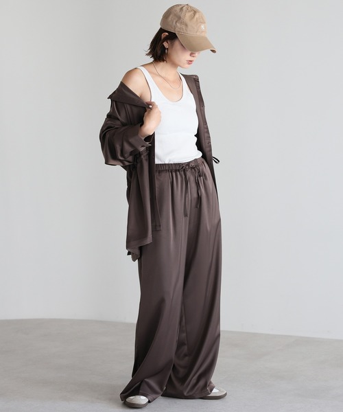 Bonjour Sagan パンツ サテンイージーパンツ レディース