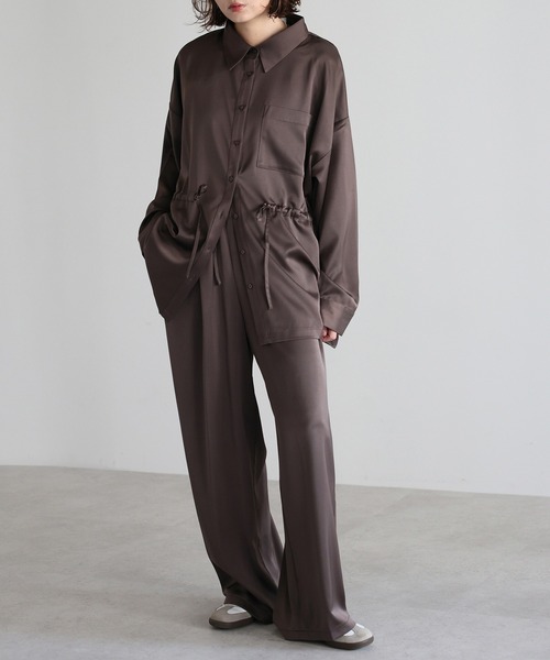 Bonjour Sagan パンツ サテンイージーパンツ レディース