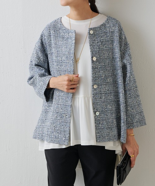 BEARDSLEY（ビアズリー） ツイードジャケット FREE ピンク レディース