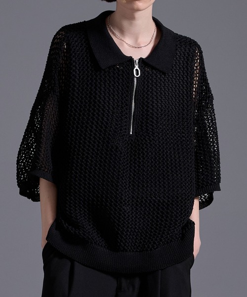 「Loose/ルース」 半袖ニット X-SMALL ブラウン メンズ_画像7