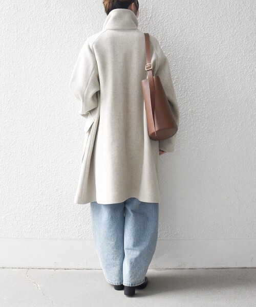 SHIPS any コート アウター any: カシミヤ ミックス スタンドカラー