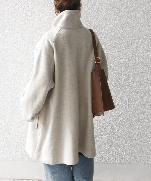 SHIPS any コート アウター any: カシミヤ ミックス スタンドカラー