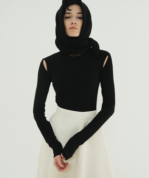 CLANE（クラネ） tシャツ LAYERED SHOULDER CUT TOPS レディース