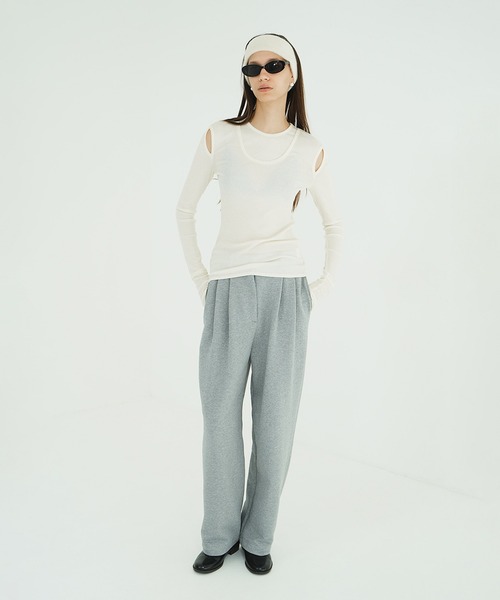 CLANE（クラネ） tシャツ LAYERED SHOULDER CUT TOPS レディース