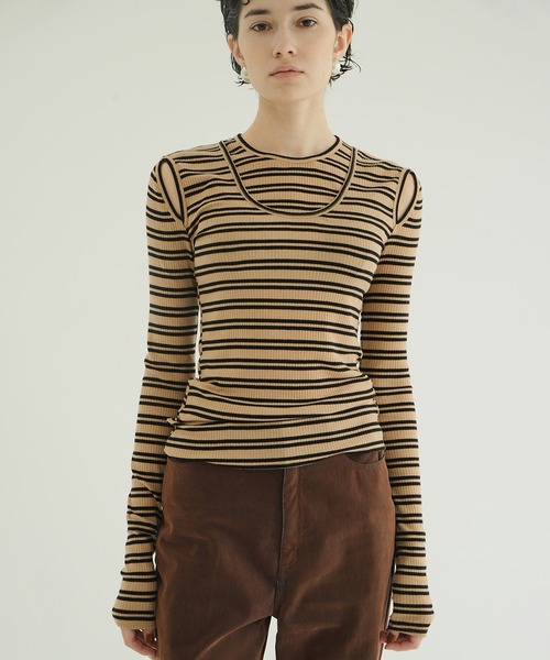 CLANE(クラネ) tシャツ LAYERED SHOULDER CUT TOPS レディース CLANE(クラネ) tシャツ LAYERED SHOULDER CUT TOPS レディース
