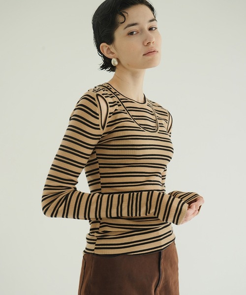 CLANE クラネ LAYERED SHOULDER CUT TOPS 新品 CLANE（クラネ） tシャツ LAYERED SHOULDER CUT TOPS レディース