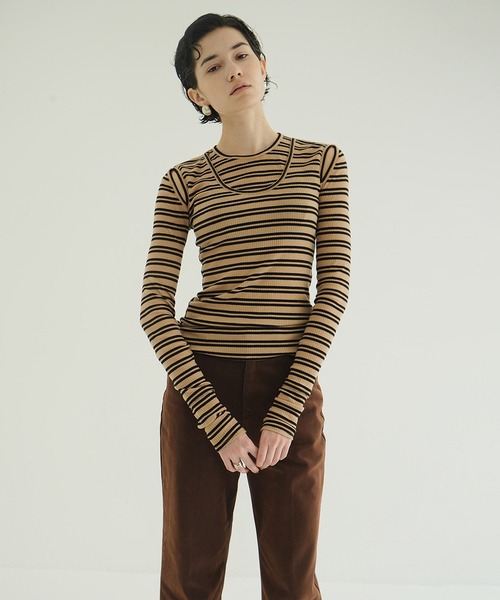 CLANE（クラネ） tシャツ LAYERED SHOULDER CUT TOPS レディース