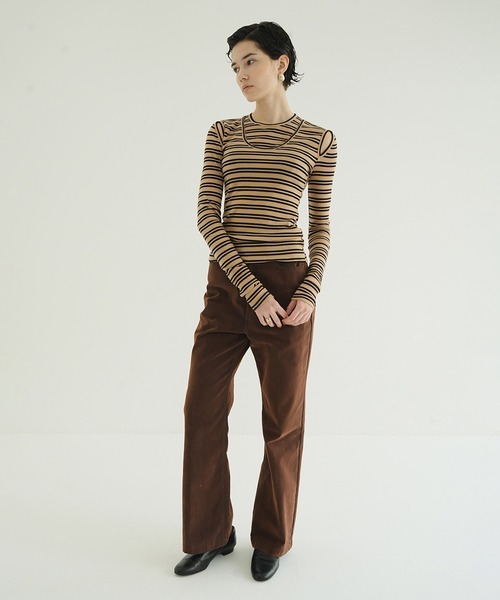 CLANE（クラネ） tシャツ LAYERED SHOULDER CUT TOPS レディース