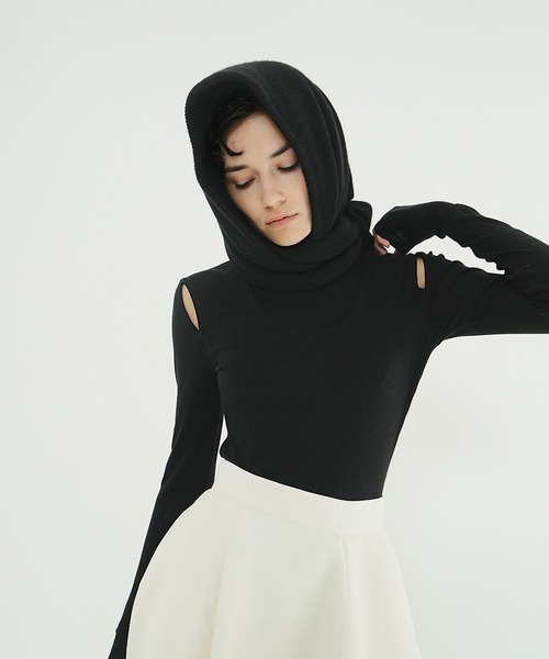 トップス clane LAYERED SHOULDER CUT TOPS CLANE（クラネ） tシャツ LAYERED SHOULDER CUT TOPS レディース