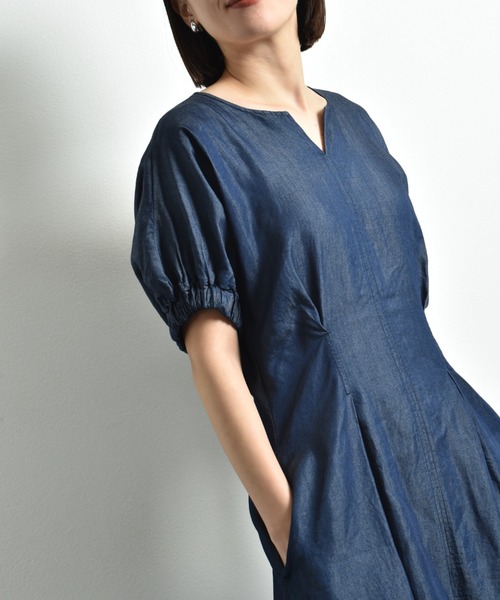 「INTERPLANET」 半袖ワンピース FREE ブルー レディース_画像7