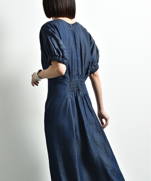 「INTERPLANET」 半袖ワンピース FREE ブルー レディース_画像9