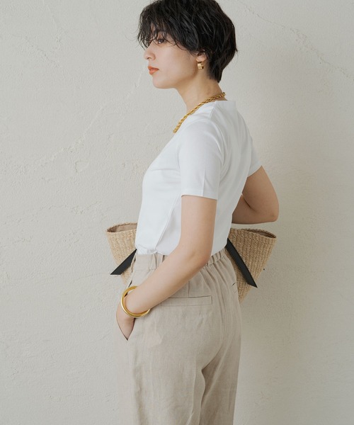 「LOUNGEDRESS」 半袖Tシャツ FREE オフホワイト レディース_画像3