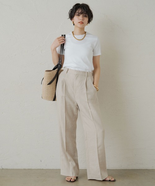 「LOUNGEDRESS」 半袖Tシャツ FREE オフホワイト レディース_画像5