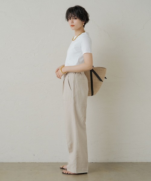 「LOUNGEDRESS」 半袖Tシャツ FREE オフホワイト レディース_画像6