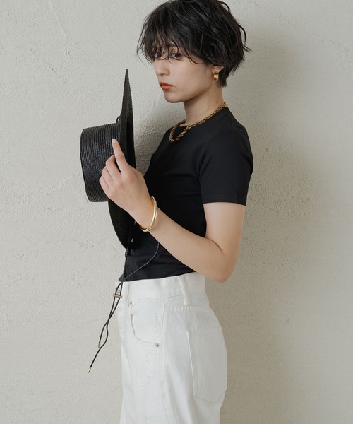 「LOUNGEDRESS」 半袖Tシャツ FREE オフホワイト レディース_画像8