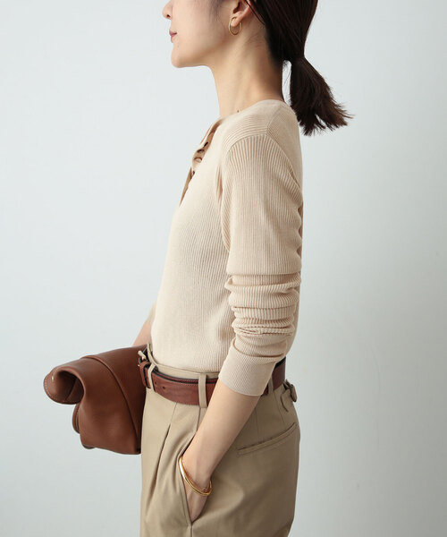 「SLOBE IENA」 長袖ニット FREE ベージュ レディース_画像5