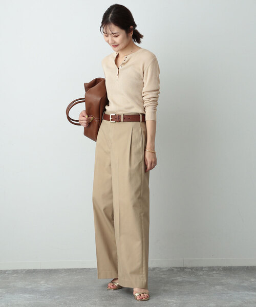 「SLOBE IENA」 長袖ニット FREE ベージュ レディース_画像7