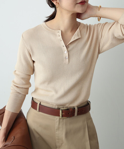 「SLOBE IENA」 長袖ニット FREE ベージュ レディース_画像8